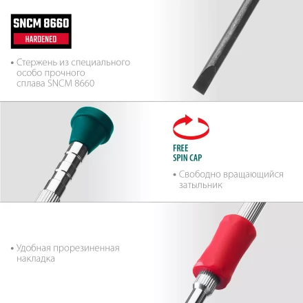 Набор Precision-6: часовые отвертки для особо точных работ, металлическая рукоятка с противоскользящей накладкой, жало из специальной стали SNCM8660. 25679 купить в Губкинске