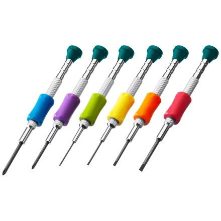 Набор Precision-6: часовые отвертки для особо точных работ, металлическая рукоятка с противоскользящей накладкой, жало из специальной стали SNCM8660. 25679 купить в Губкинске