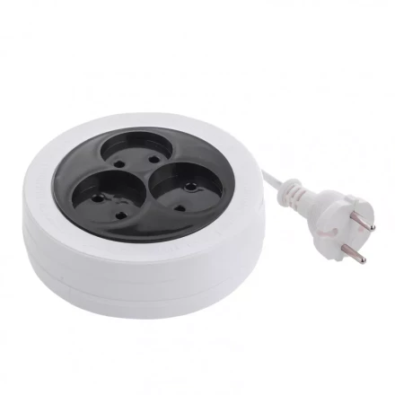 Удлинитель электрический бытовой рулетка 1,7 м 3 розетки 6 А тип УХ-6 Россия Сибртех 95902 купить в Губкинске