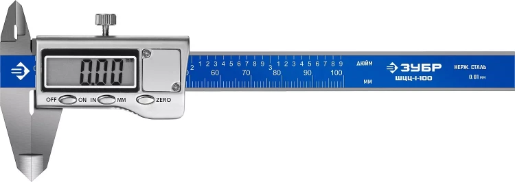 ЗУБР ШЦЦ-I-100-0.01, 100 мм, электронный штангенциркуль, Профессионал (34463-100) купить в Губкинске