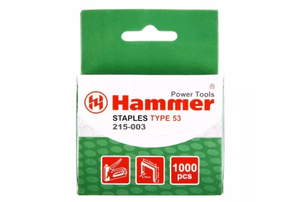 Скобы для степлера HAMMER 215-003 14мм, тип 53, 1000 шт. купить в Губкинске