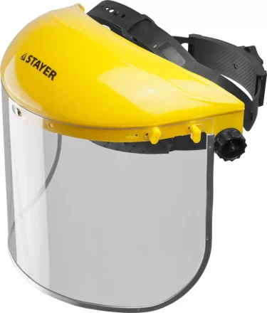 Щиток лицевой защитный STAYER &quot;MASTER&quot; пластиковое оголовье, разборная конструкция, визор из поликарбоната 400х200мм 11081 купить в Губкинске