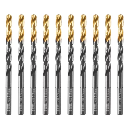 Сверло по металлу, 5,5 мм, HSS-Tin, Golden Tip, 10 шт. Denzel 717214 купить в Губкинске