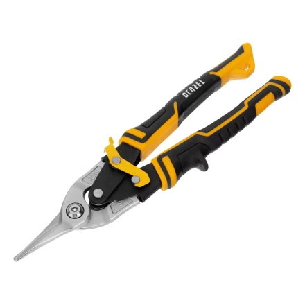 Ножницы по металлу Denzel 78370, 270 мм, прямой рез, сталь-CrMo, трехкомпонентные рукоятки купить в Губкинске