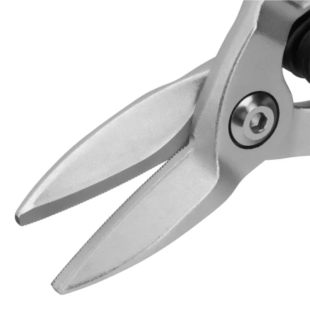 Ножницы по металлу Denzel 78370, 270 мм, прямой рез, сталь-CrMo, трехкомпонентные рукоятки купить в Губкинске