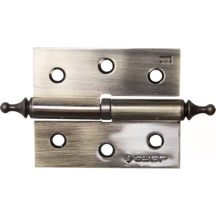 Петля дверная разъемная ЗУБР &quot;ЭКСПЕРТ&quot;, 1 подшипник, цвет ст. латунь (AB), правая, с крепежом, 75х63х2,5мм,2шт 37605-075-5R купить в Губкинске