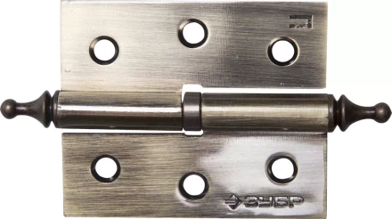 Петля дверная разъемная ЗУБР &quot;ЭКСПЕРТ&quot;, 1 подшипник, цвет ст. латунь (AB), правая, с крепежом, 75х63х2,5мм,2шт 37605-075-5R купить в Губкинске