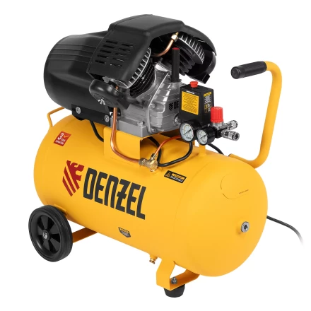 Компрессор воздушный прям. привод Denzel DCV1800/50 58168, 1,8 кВт, 50 литров, 320 л/мин купить в Губкинске