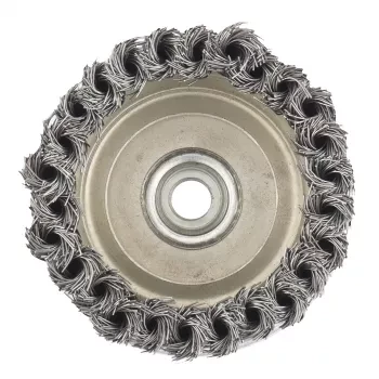 Щетка для УШМ Heavy Duty, 100 мм, М14, &quot;чашка&quot;, крученая металлическая проволока  MATRIX 74672 купить в Губкинске