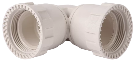 Соединитель ЗУБР &quot;ШиреФит&quot; угловой 90° &quot;накидная гайка - накидная гайка&quot;, 20мм 51497-20 купить в Губкинске