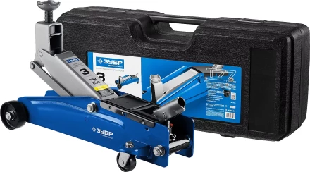 Домкрат гидравлический подкатной T77, 3т, 192-533мм, в кейсе, ЗУБР Профессионал 43055-3-K 43055-3-K купить в Губкинске