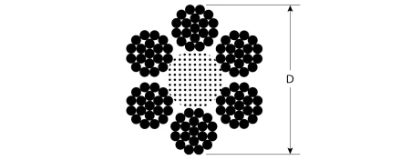 ЗУБР DIN 3060, свивка 6 х 19 + IWR, 12 мм, L 50 м, грузоподъемный стальной трос, Профессионал (30415-12) купить в Губкинске