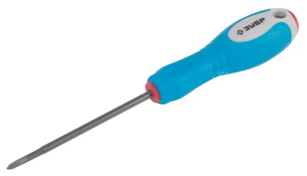 Отвертка ЗУБР, Cr-V сталь, трехкомпонентная рукоятка, цветовая индикация типа шлица, PH №00, 63мм 25252-00-063_z01 купить в Губкинске