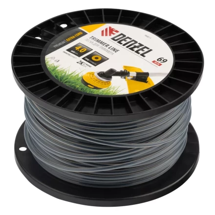 Леска для триммера двухкомпонентная круглая, 4,0мм х 69м, на DIN катушке EXTRA CORD// Denzel 96811 купить в Губкинске