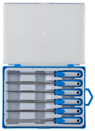 Набор ЗУБР &quot;ЭКСПЕРТ&quot; Надфили, двухкомпонентная ручка, насечка 2=бархатная, 100мм, 6шт 16020-2-H6 купить в Губкинске