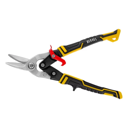 Ножницы по металлу Denzel, 270 мм, прямой и левый рез, сталь-СrMo, трехкомпонентные рукоятки, 78372 купить в Губкинске