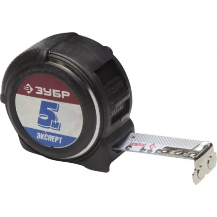 Рулетка ЗУБР &quot;ЭКСПЕРТ&quot; &quot;АНТЕЙ&quot;, металлический обрезиненный корпус, полотно с нейлоновым напылением, 5мх25мм 34053-05-25 купить в Губкинске