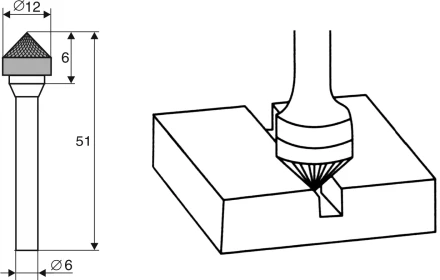 Борфреза Коническая 90 градусов K 6х12 Энкор 21716 купить в Губкинске