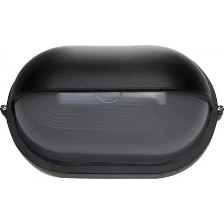 Светильник уличный СВЕТОЗАР влагозащищенный с верхним защитным кожухом, овал, цвет черный, 100Вт SV-57213-B купить в Губкинске