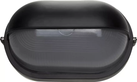 Светильник уличный СВЕТОЗАР влагозащищенный с верхним защитным кожухом, овал, цвет черный, 100Вт SV-57213-B купить в Губкинске