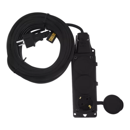 Удлинитель-шнур силовой Denzel Top Series 37421, КГТТ, 10м, 3 розетки, 3 x 1,5 мм, 3 м купить в Губкинске