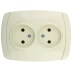 Розетка СВЕТОЗАР &quot;CITY LIGHT&quot; двойная в сборе, без заземления, цвет бежевый, 16А/~250В SV-54202-B купить в Губкинске