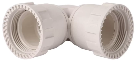 Соединитель ЗУБР &quot;ШиреФит&quot; угловой 90° &quot;накидная гайка - накидная гайка&quot;, 26мм 51497-26 купить в Губкинске