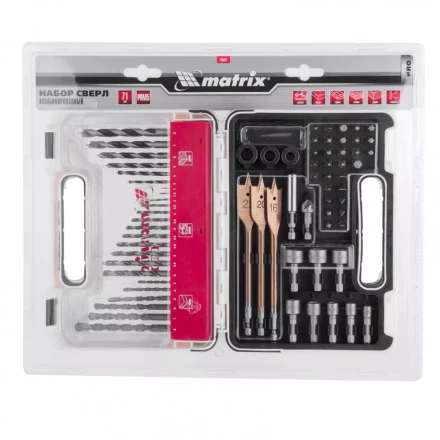 Набор сверл комбинированный по металлу 1-6 мм бетону 3-8 мм дереву 3-8 мм перки биты 30 шт адаптер головки 8 шт 71 предмет Pro Matrix 725671 купить в Губкинске