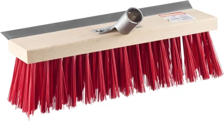 Щетка GRINDA &quot;EURO&quot; уличная без ручки, с мет скребком, буковая колодка, жесткая щетина, мет держатель для черенка, 30см 39195-30 купить в Губкинске