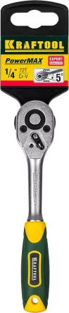 Трещотка для торцовых головок KRAFTOOL &quot;EXPERT&quot;, Сr-V сталь, 72 зубца, 1/4&quot; 27791-1/4_z02 купить в Губкинске