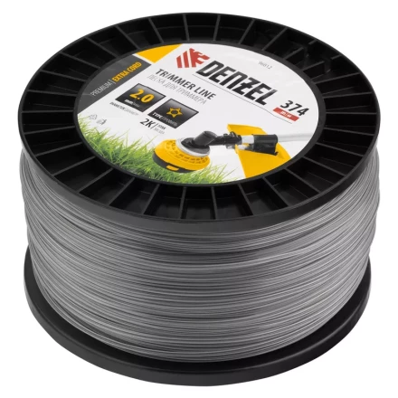 Леска для триммера двухкомпонентная звезда, 2,0мм х 374м, на DIN катушке EXTRA CORD// Denzel 96812 купить в Губкинске