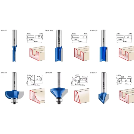 ЗУБР 12 шт, набор профильных фрез по дереву, Профессионал (28796-H12) купить в Губкинске