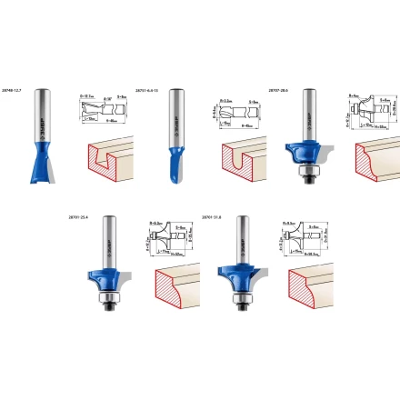 ЗУБР 12 шт, набор профильных фрез по дереву, Профессионал (28796-H12) купить в Губкинске