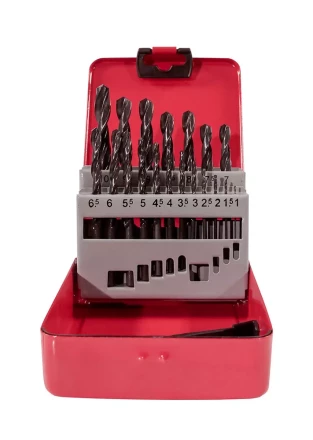 Набор сверл для металла HSS Ф1-10 мм шаг 0,5 мм 19 штук металлический футляр VMX 511623 купить в Губкинске