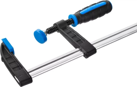 Струбцина ЗУБР &quot;ПРОФЕССИОНАЛ&quot;, тип &quot;F&quot;, двухкомпонентная ручка, стальная закаленная рейка, 80х300мм 32155-080-300 купить в Губкинске