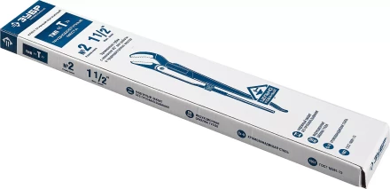 Ключ трубный рычажный ЗУБР &quot;ПРОФЕССИОНАЛ&quot;, изогнутые губки, цельнокованый, Сr-V, № 2,  1,5&quot; 27337-2_z01 купить в Губкинске