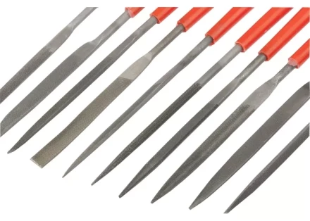 Набор надфилей 180 х 5мм 10 шт пластиковые рукоятки MATRIX 15824 купить в Губкинске