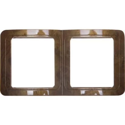 Панель СВЕТОЗАР &quot;ГАММА&quot; накладная, вертикальная, цвет орех, 2 гнезда SV-54147-N купить в Губкинске