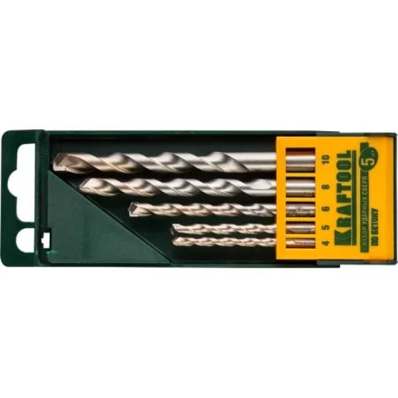 Набор KRAFTOOL Сверла &quot;INDUSTRIE QUALITAT&quot; по бетону ударные, самоцентр. наконечник, цилиндр. хвостовик, в боксе, 5шт 29165-H5 купить в Губкинске