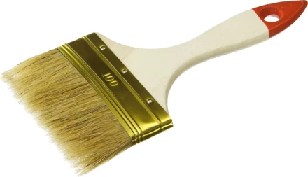 Кисть плоская ЗУБР &quot;УНИВЕРСАЛ-ОПТИМА&quot;, светлая щетина, деревянная ручка, 100мм 01099-100_z01 купить в Губкинске