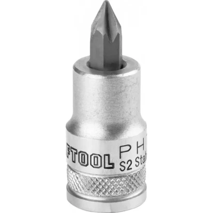 Торцовая бита-головка KRAFTOOL &quot;INDUSTRIE QUALITAT&quot;, материал S2, PHILLIPS, сатинированная, 1/2&quot;, PH1 27901-1_z01 купить в Губкинске