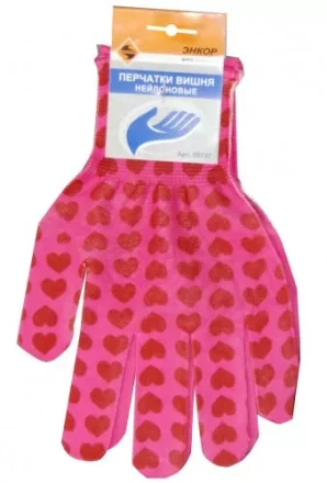 Перчатки нейлоновые Вишня Энкор 1/10 58737 купить в Губкинске