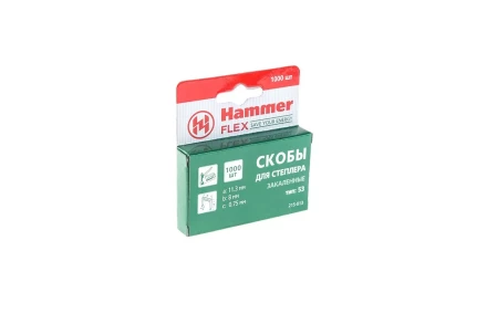 Скобы для степлера HAMMER 215-013 8мм, тип 53, 1000 шт. купить в Губкинске