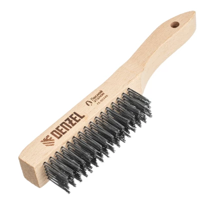Щетка зачистная 6-и рядная, прямая проволока из нержавеющей стали с деревянной ручкой, EFP// Denzel 74846 купить в Губкинске