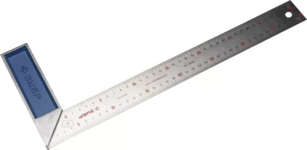 Угольник ЗУБР &quot;ЭКСПЕРТ&quot; столярный, гравированная шкала, алюминиевая рукоятка, нержавеющее полотно 37мм, 400мм 34393-40 купить в Губкинске