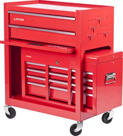 Тележка инструментальная STAYER &quot;MASTER&quot; комбо, 2 ящика + ящик настольный, 7 полок, 616х330х742мм 38909-K купить в Губкинске