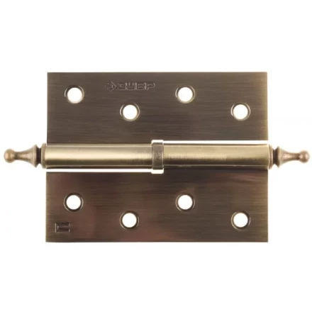 Петля дверная разъемная ЗУБР &quot;ЭКСПЕРТ&quot;, 1 подшипник, цвет ст. латунь (AB), правая, с крепежом, 100х75х2,5мм,2шт 37605-100-5R купить в Губкинске