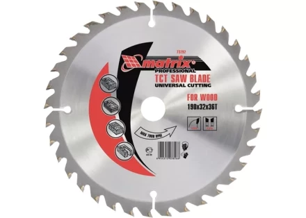 Пильный диск по дереву, 230 х 32мм, 24 зуба + кольцо 30/32 MATRIX  Professional 73229 купить в Губкинске