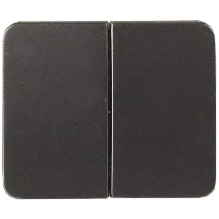 Выключатель СВЕТОЗАР &quot;ГАММА&quot; двухклавишный, без вставки и рамки, цвет темно-серый металлик, 10A/~250B SV-54134-DM купить в Губкинске