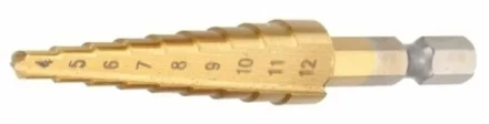 Сверло ступенчатое HSS-TiN с прямым желобком, 4-12x42x65, 1/4&quot; (Makita D-40113) купить в Губкинске